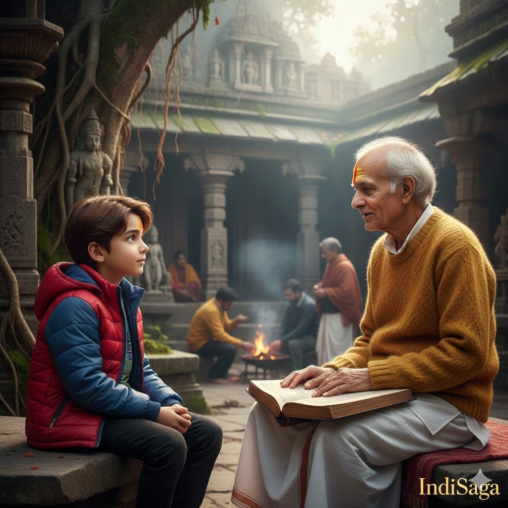 atharva listening a story